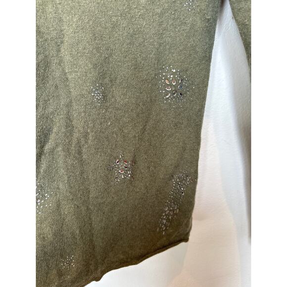 Princess Goes Hollywood Cashmere Blend Sweater V-Neck Green 38 US M - Picture 3 of 8